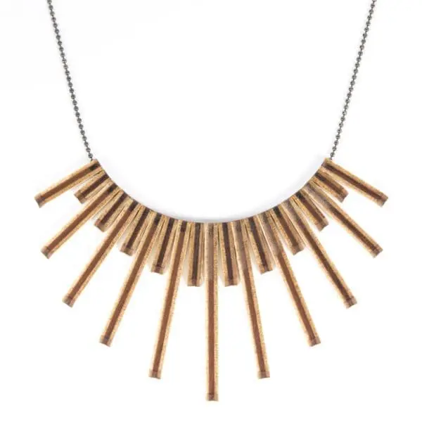 lasergesneden houten ketting / collier - Laser cut wooden necklace / collier