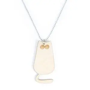 lasergesneden houten kat / poes - Laser cats - Laser cut necklace / pendant cat - lasercat