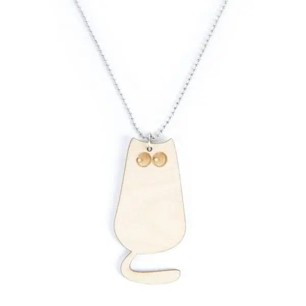 lasergesneden houten kat / poes - Laser cats - Laser cut necklace / pendant cat - lasercat