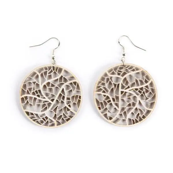 Houten oorbellen - lasergesneden oorbellen / lasercut earrings