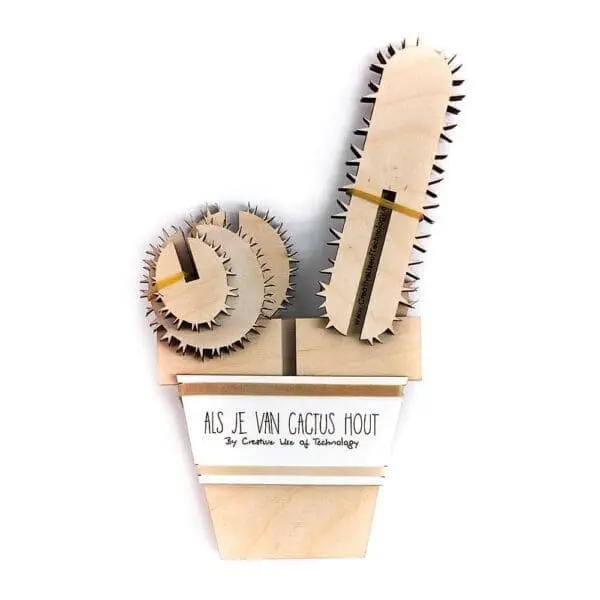 lasergesneden houten cactus / bloemen - laser cut wooden cactus / flowers