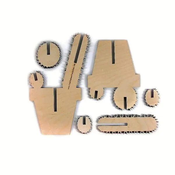 lasergesneden houten cactus / bloemen - laser cut wooden cactus / flowers