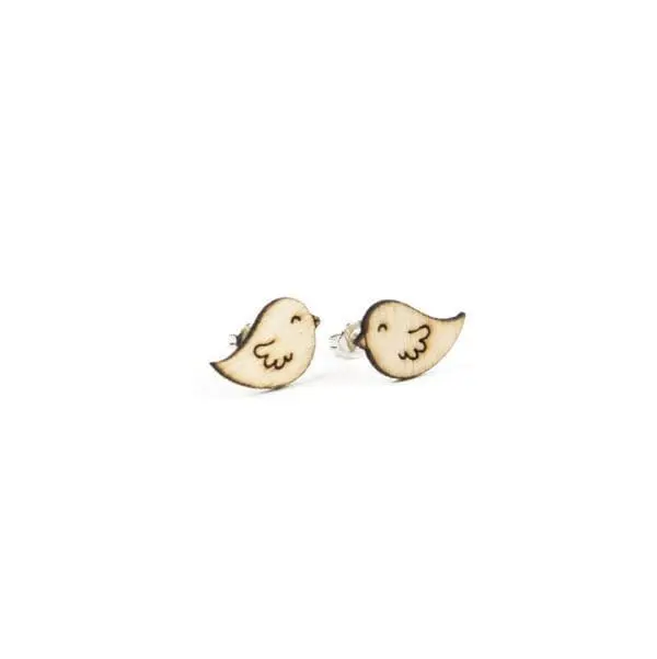 Lasergesneden oorbellen / oorknopjes van kurk, hout, leer / Laser cut earrings / earcuffs made of cork, leather, wood