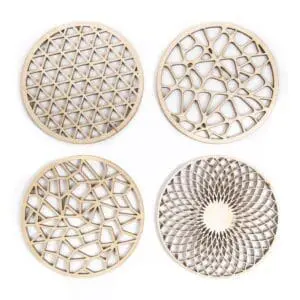 houten lasergesneden onderzetters - laser cut coasters
