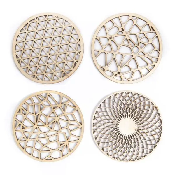 houten lasergesneden onderzetters - laser cut coasters