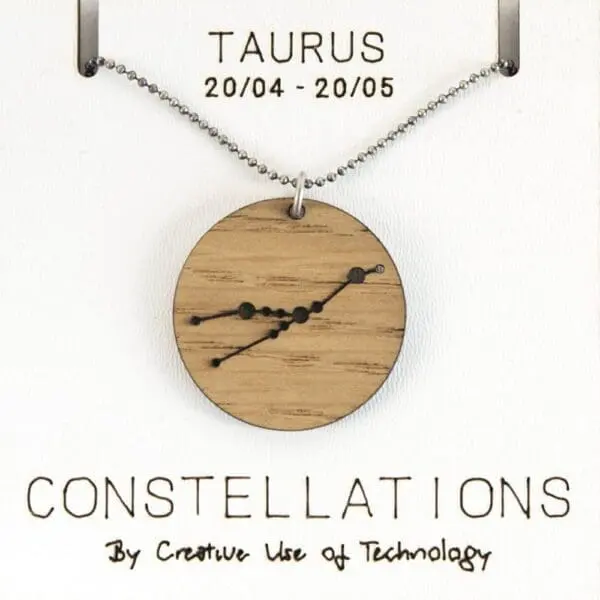 Lasergesneden houten ketting / hanger constellations / sterrenbeeld - Lasercut wooden necklace / pendant constellations