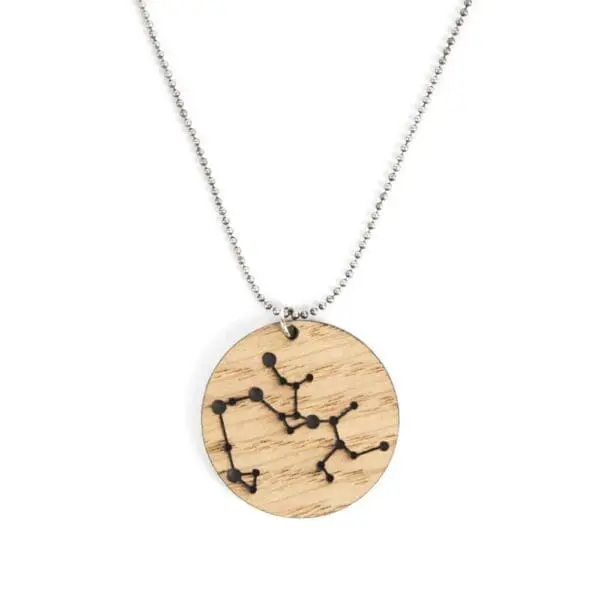 Lasergesneden houten ketting / hanger constellations / sterrenbeeld - Lasercut wooden necklace / pendant constellations