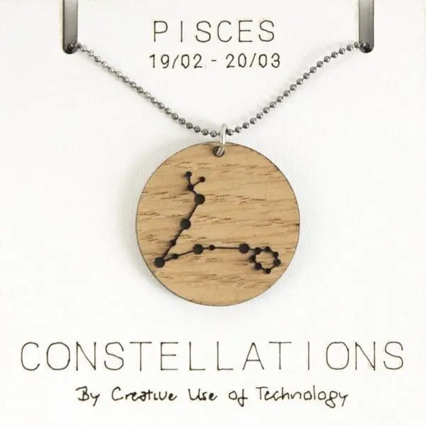 Lasergesneden houten ketting / hanger constellations / sterrenbeeld - Lasercut wooden necklace / pendant constellations