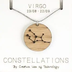 Lasergesneden houten ketting / hanger constellations / sterrenbeeld - Lasercut wooden necklace / pendant constellations