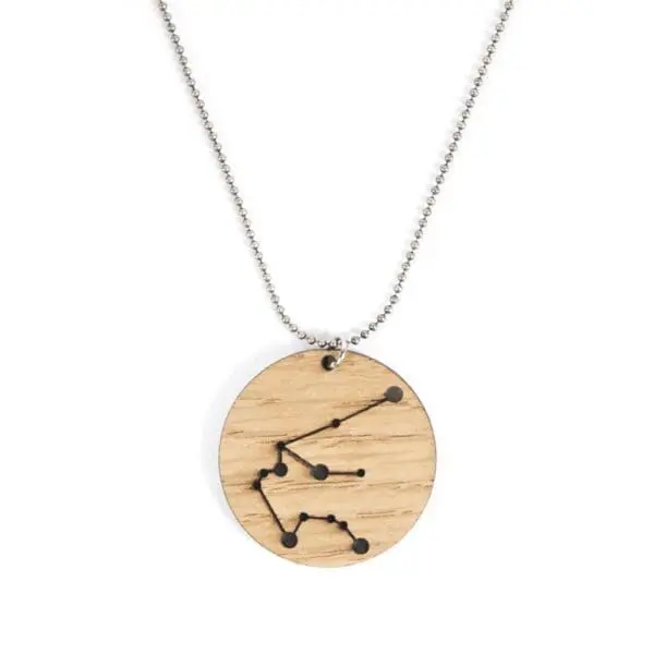 Lasergesneden houten ketting / hanger constellations / sterrenbeeld - Lasercut wooden necklace / pendant constellations