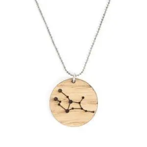 Lasergesneden houten ketting / hanger constellations / sterrenbeeld - Lasercut wooden necklace / pendant constellations