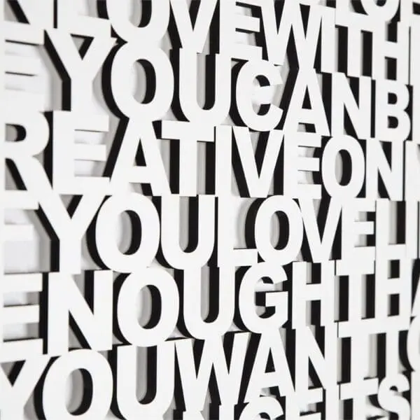 Lasergesneden tekst - Laser cut quote