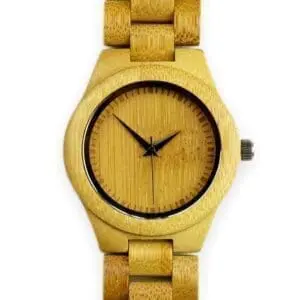 bamboe horloge met schakels