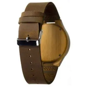 bamboe houten horloge met leren band