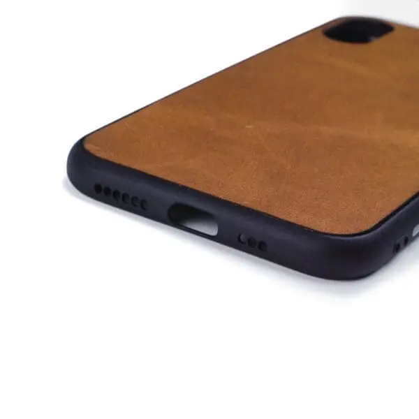 Iphone XS hoesje - leren case - leren telefoonhoes