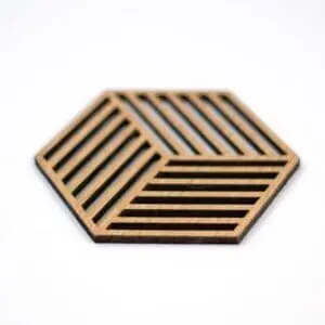 Houten geometrische onderzetters