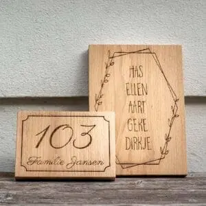 houten naambord voordeur