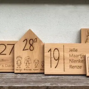 Naambord huisnummer – Rechthoek staand