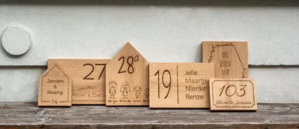 Naambord huisnummer – Rechthoek staand
