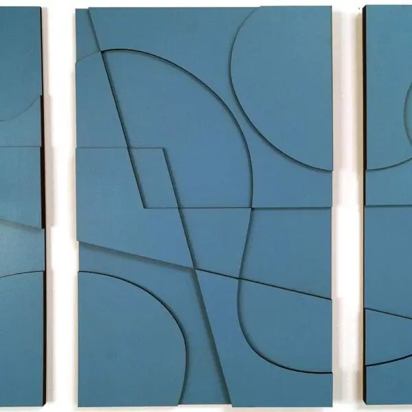 Layered Abstract 3.0 houten wanddecoratie 3luik modern abstract kunst blauw