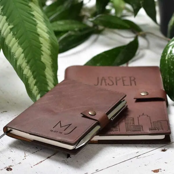 Notitieboek leer hervulbaar A5 A6 chocolate