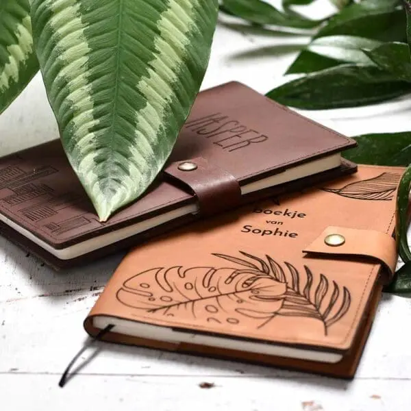Notitieboek leer hervulbaar A5 cognac chocolate