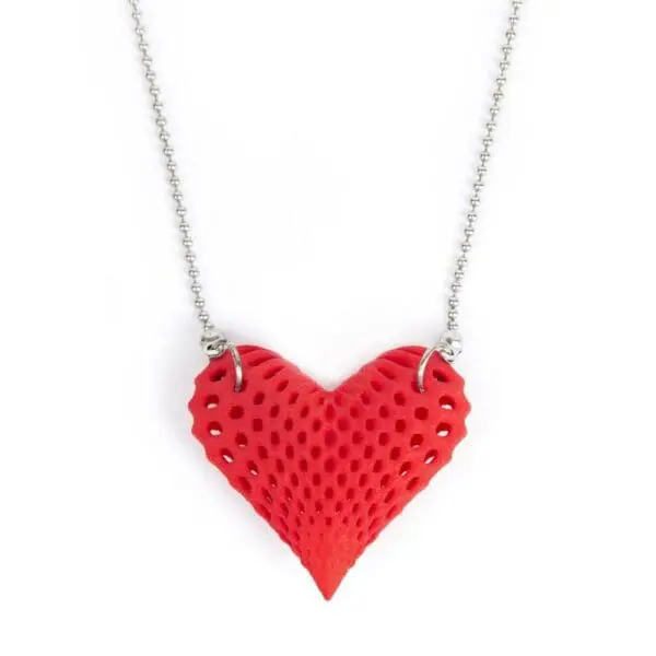 3D geprint hart ketting - 3d printed heart / necklace