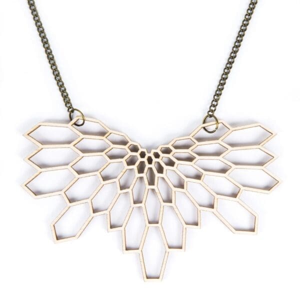 houten collier wings - lasergesneden ketting / collier / lasercut necklace