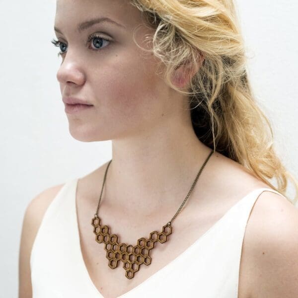 laser cut wooden necklace / necklace - Laser cut wooden necklace / necklace