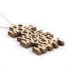 Lasergesneden houten ketting / hanger Do more what makes you happy - Lasercut wooden necklace / pendant world peace