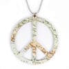 Lasergesneden houten ketting / hanger wereld vrede - Lasercut wooden necklace / pendant world peace