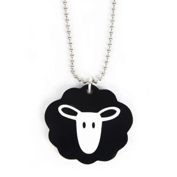 Lasercut plexiglass necklace / pendant black sheep- Lasercut perspex necklace / pendant black sheep