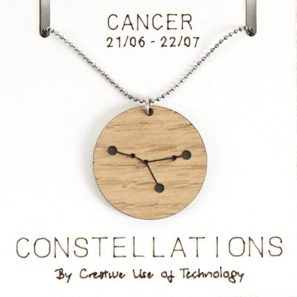 Lasercut wooden necklace / pendant constellations / zodiac sign - Lasercut wooden necklace / pendant constellations