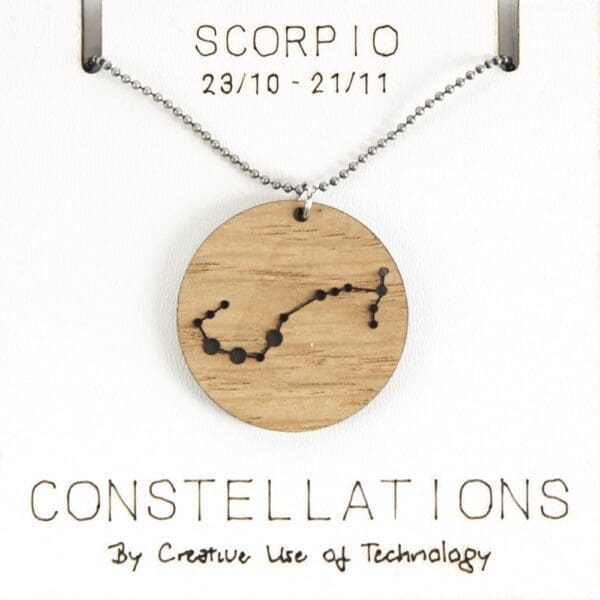 Lasercut wooden necklace / pendant constellations / zodiac sign - Lasercut wooden necklace / pendant constellations