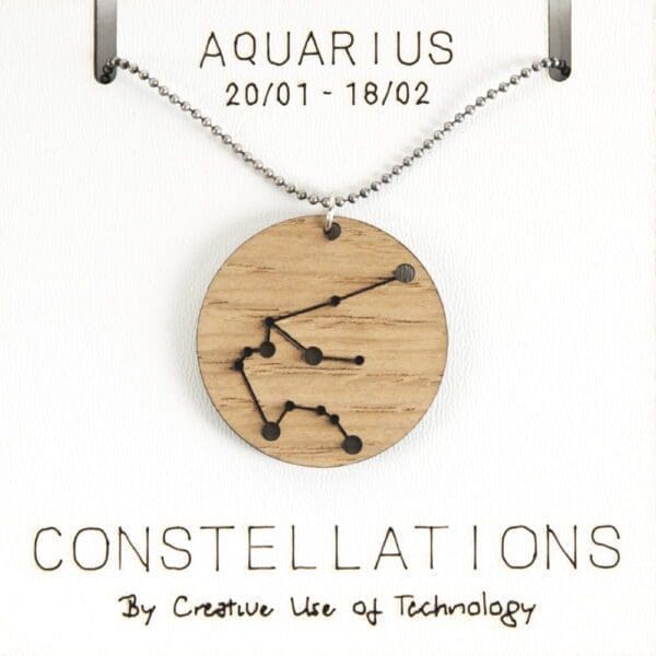 Lasercut wooden necklace / pendant constellations / zodiac sign - Lasercut wooden necklace / pendant constellations