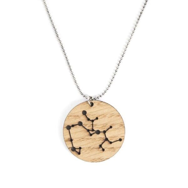 Lasercut wooden necklace / pendant constellations / zodiac sign - Lasercut wooden necklace / pendant constellations