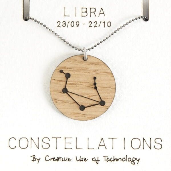 Lasergesneden houten ketting / hanger constellations / sterrenbeeld - Lasercut wooden necklace / pendant constellations