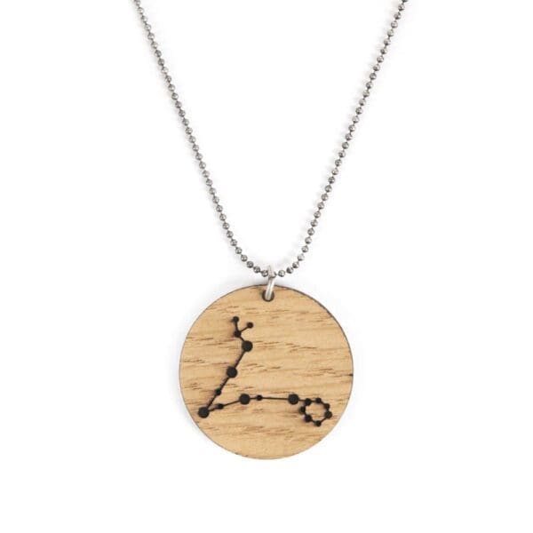 Lasercut wooden necklace / pendant constellations / zodiac sign - Lasercut wooden necklace / pendant constellations