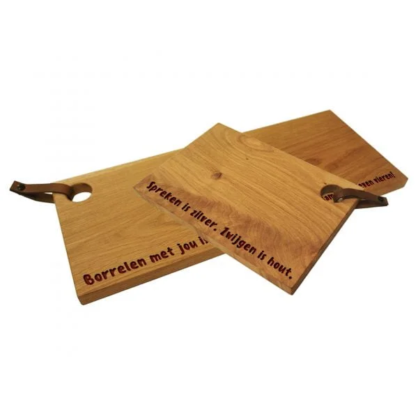 cutting board with engraved text