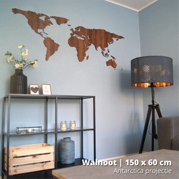 Wooden world map - Walnut - Unique wall decoration for every interior