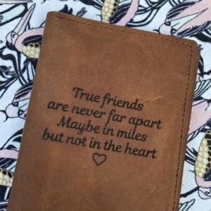 leather passport holder with engraving