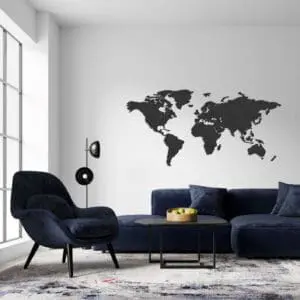Mappemonde en bois | Carte - Mappemonde du Bois - Noir - Chêne - Bambou - Noyer