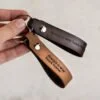 porte-clés personnalisé en cuir ou en bois - porte-clés avec nom ou logo