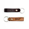 porte-clés personnalisé en cuir ou en bois - porte-clés avec nom ou logo