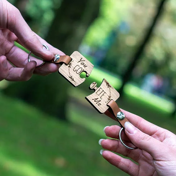 wooden keychain with name