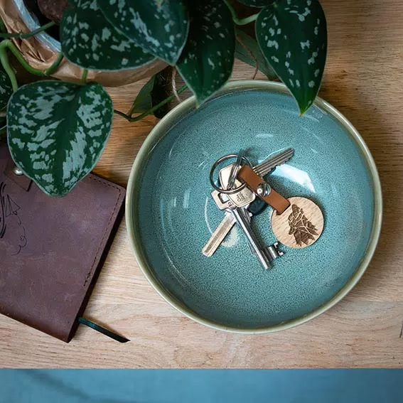 wooden keychain with name