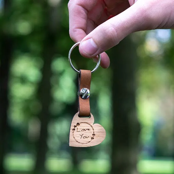 Wooden keychain with name