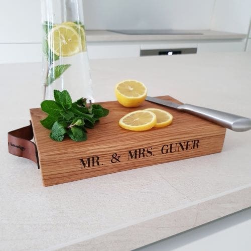 Houten hakblok met eigen tekst Medium - 27 x 17 x 4 cm