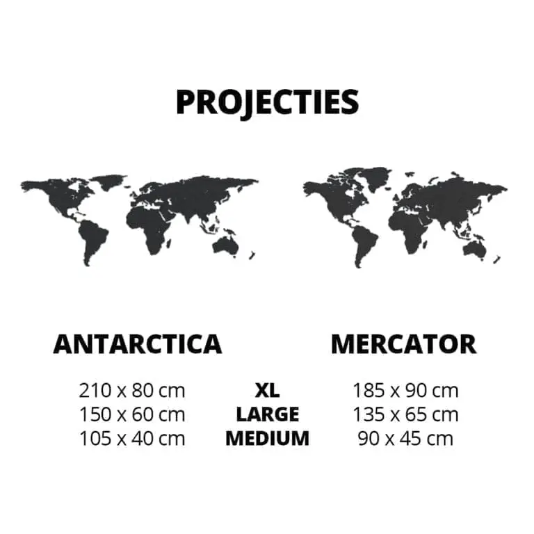 carte du monde en bois - frontières de pays de détail noir