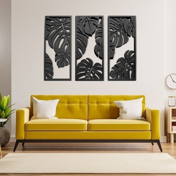 Houten wanddecoratie jungle 3 luik. Een perfect cadeau voor elke plantenliefhebber!